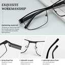 BLS Businessman Rectangular Reading Glasses - Professional Durable Readers - Blue-Light Blocking Lenses (A-mix 4)