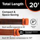 Camco RhinoEXTREME 20' RV Sewer Hose Kit Premium Sewer Kit Pre-Assembled & Ready-to-Use Includes 4-in-1 Dump Station Adapter & Storage Caps Crush & Abrasion Resistant (21012)