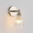 HDDFL Brushed Nickel Bathroom Light Fixture Bathroom Vanity Lighting 1 Light Modern Glass Wall Scone for Bedroom Bath Living Room Hallway