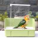 Parrot Bathtub, Large Bird Shower Fountain, Automatic Bird Bath, Parrot Bath Shower, Automatic Bathtub with Circulating Faucet, Indoor Fountain with USB Pump, Green