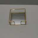Sumnacon Cocktail-Sized Napkin Holder Square Glass Napkin Holder Table Gold Stylish Cocktail Napkin Holders for Kitchen Dining Table Counter,Decorative Napkin Basket for Picnic Wedding Party (5.7 x 5.7 Inch/Cocktail)