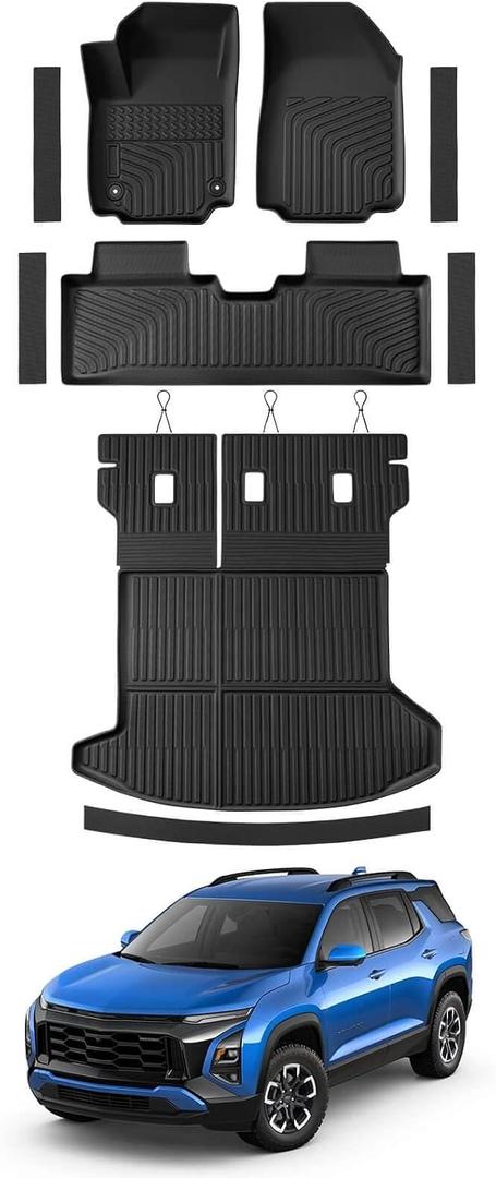 All Weather Floor Mats Trunk Mat for Chevy Equinox & Gmc Terrain 2025 2026 | Heavy Duty, Rubber, Custom Car Mats For 2025 2026 Chevrolet Equinox / Gmc Terrain, Carprt, Door Still Protectors, Accessories