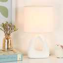 Lampwell LILA Small Modern Ceramic Table Lamp, Off White, 6.7x3.94xH11.8IN, Bulb Excluded, Kids & Night Table Lamp