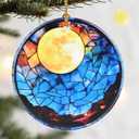 Christmas Ornaments, Dodosky 2.8in Ceramic Hanging Ornament, Xmas Decor, Christmas Tree Ornaments, Xmas Decorations for Tree, Holiday Ornament, Gift Ideas, Gifts for Women Men Mom Grandma - Full Moon