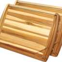 Premium Teak Wood Chopping Board 2-Pack (24"x18") with Juice Groove Extra Large & Durable Cutting Board for Meat, Fruits, and Veggies