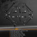 10pc Front Upper Control Arms Kit Compatible with Jeep Liberty 2.4L & 3.7L 2002 2003 2004 w/Ball Joints - Lower Ball Joints - Inner Outer Tie Rod - Sway Bar Links