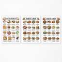 Diabetes Food List Chart Poster, 3pcs Daily Meal Plan Print for Pre-Diabetes, Type 2 Diabetes Low Glycemic Index Diet Food Art, Diabetic Diet Guide Grocery List for Meal Planner 8x12in Unframed