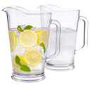 US Acrylic 64oz Bistro Clear Pitcher | Set of 2 Beer Pitchers | Reusable, BPA-free, Made in the USA, Indoor and Outdoor Pitcher Set for Water, Lemonade, Juice, Soda Pop, and Beer