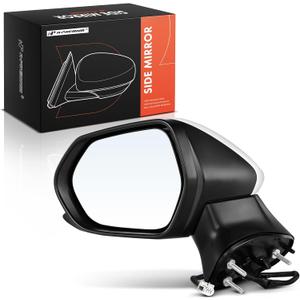 A-Premium Driver Side Power Door Mirror Compatible with Toyota Camry 2018 2019 2020 2021 2022 - Manual Folding Outside Rear View Mirror White (Paint To Match)