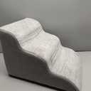 Aodisman Dog Stairs for Small Dogs,3 Step Dog Ramp for Couch and Bed,Pet Stairs with Non-Slip Bottom for Old Cats,Indoor Pet Steps,Comfort,Durable,15.4" H (Beige)