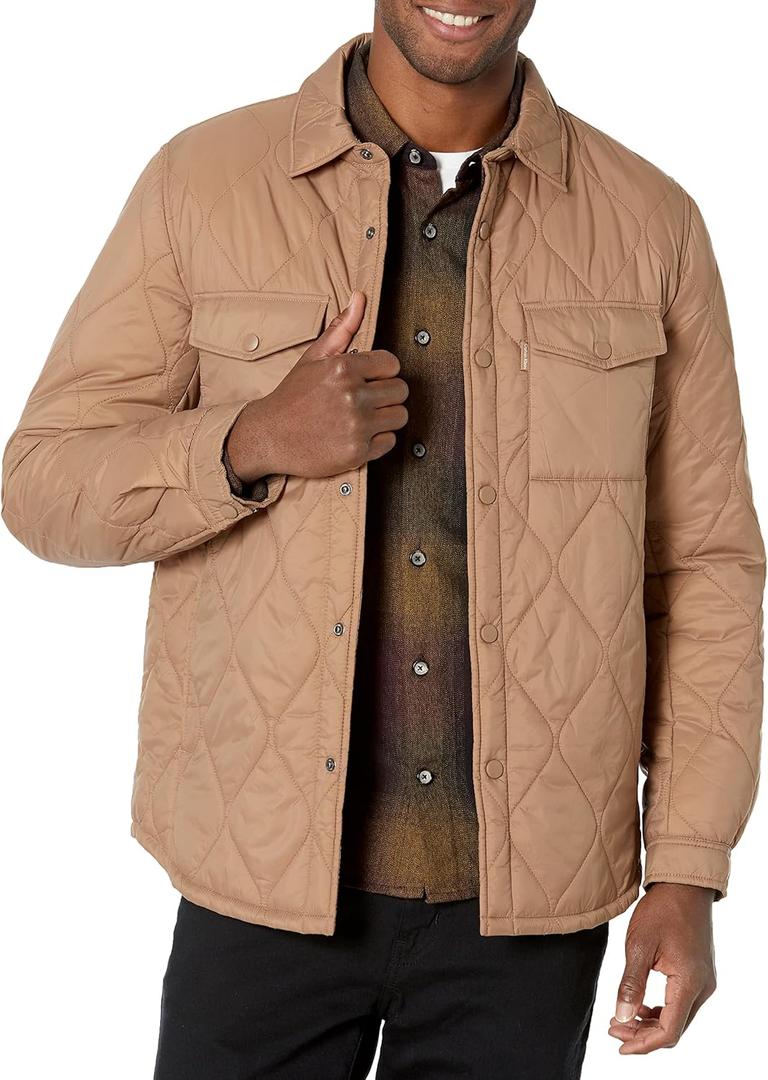 Calvin Klein Men's Diamond Quilted Shirt Jacket (Medium)