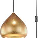 Retro Hanging Pendant Light Plug in Cord Moroccan Hanging Lamp