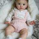 Pinky Reborn Big Size 26 Inch Big Realistic Reborn Toddler Girl Doll Handmade Silicone Soft Vinyl Limbs and Cloth Body Baby Doll that Look Real Lifelike Newborn Baby Dolls Toy Set for Kids