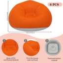 6 Pcs Bean Bag Chairs | Inflatable Chairs with Electric Air Pump | Outdoor Blow up Camping Chairs | Lazy Sofa Portable Loungers Couch | for Movie Bedroom Reading Camping (Orange)