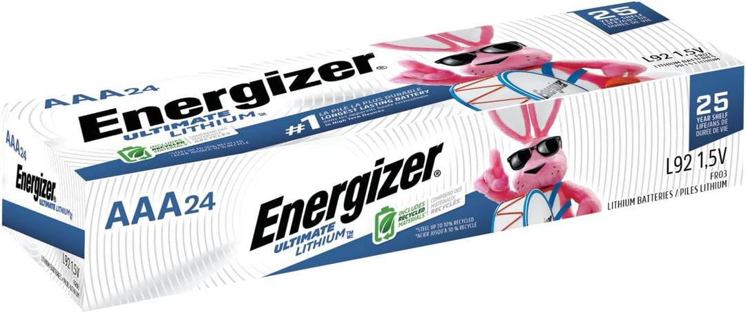 Energizer Ultimate Lithium AAA Batteries 24 Count (Single Pack), 1.5V Triple A for Remote, Flashlight & Toys