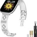 JOYOZY Metal Band Compatible with Apple Watch Band 38mm 40mm 41mm 42mm 44mm 45mm 49mm Fancy Luxury Strap with Sparkle Diamond, Dressy iWatch Bracelet, Cute Daisy Band for Women