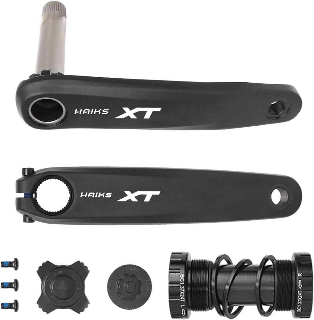 1x Mountain Bike Crankset 170mm with 34-40T Chainring & Bottom Bracket - 6061 Alloy Hollow Integrated MTB Crank Set, Narrow-Wide Teeth, Compatible 8-12S (BSA24/BB92/PF30/BB30/T47) (Crank + center shaft)
