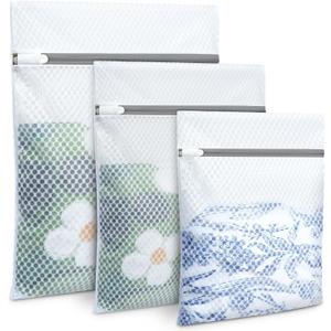 BAGAIL Laundry Bags Mesh Wash Bag for Intimates Lingerie and Delicates,3Pcs(Honeycomb, 1S, 1M, 1L)