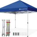 Anytee-10x10 Pop Up Canopy Tent, Easy Up Waterproof Outdoor Canopy with Wheeled Bag, Sun Shade for Patio, Backyard, Parties, Camping-Blue ASIN: B0GCWRVM4R