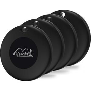 Lifetag Tracker for Android, Bluetooth Tracking Tag for Google Find My Device (Find Hub) App, Item Finder Locator for Keys, Luggage, Backpack, Purse (Blk, 4 Pcs )
