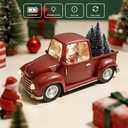 Red Pickup Truck Christmas Snow Globe, Resin Santa Claus Christmas Home Decoration