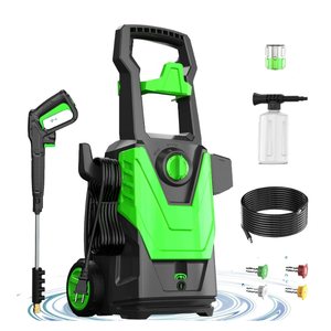 4800PSI PowerWasher with 20FT Hose, 35FT Cord, 4 Quick Nozzles, Foam Cannon for Car, Lane, Patio Cleaning, Hydro Jet Pressure Hose Water Wand for Gutter Patio Car Garden Window, Green