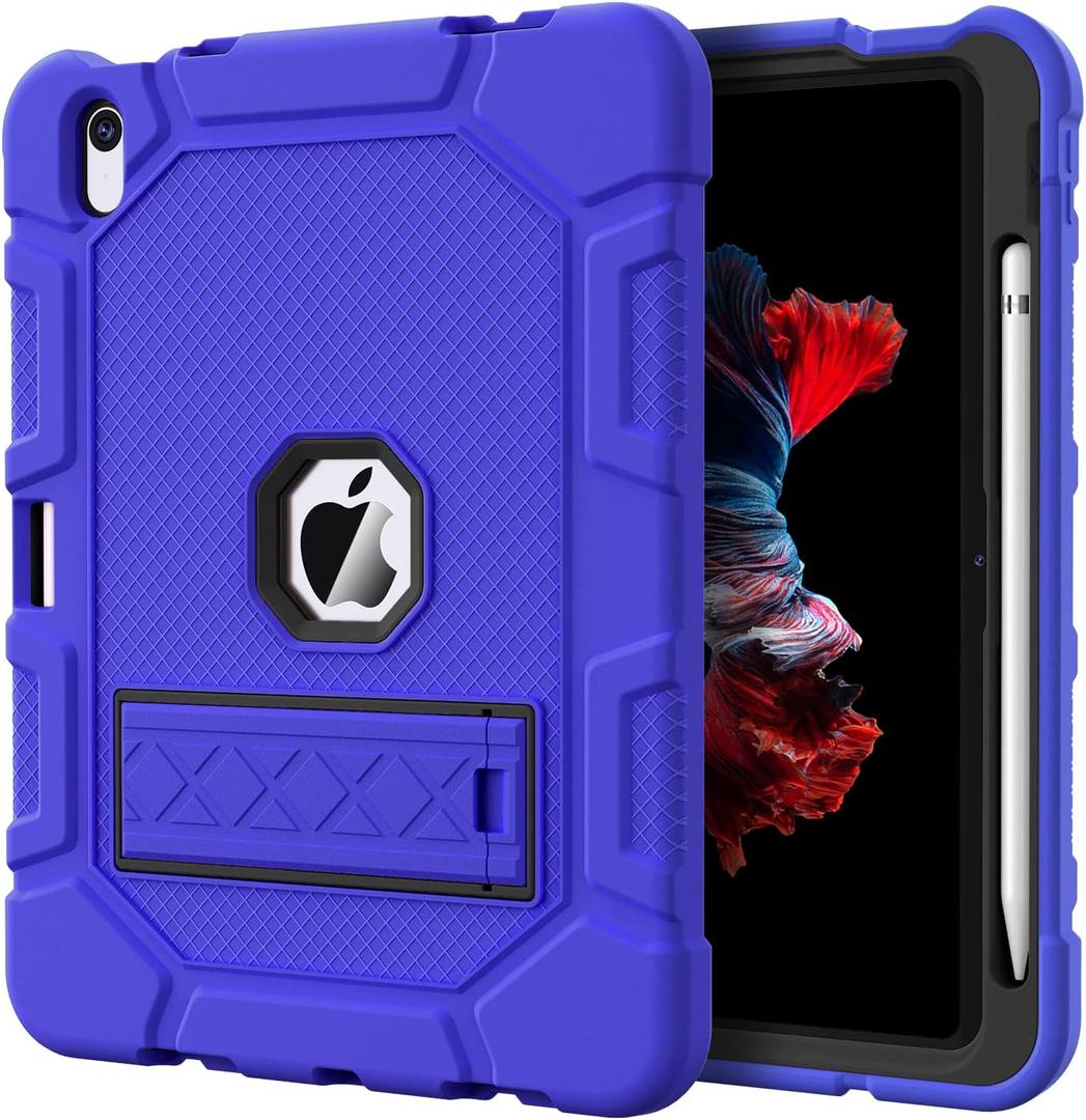 Azzsy Case for iPad (A16) 11th Generation 11 Inch 2025 / iPad 10th Generation 10.9 Inch 2022, [Built-in Pencil Holder] Heavy Duty Shockproof Rugged Protective Case, Blue