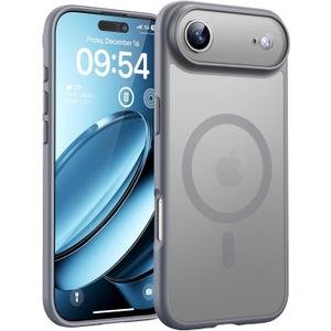 3 x TOCOL for iPhone Air Case, Compatible with Magsafe Charger, Full Camera Protection, Drop Protection, Translucent Matte Phone Case for iPhone 17 Air 6.5 inch (Gray)