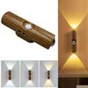 Motion Sensor Wall Lamp - Smart Indoor Night Light Wall Light, Stair Light Rechargeable Sensor Bathroom Light for Bathroom, Bedroom, Living Room, and Courtyard (Grain, 3 Colors)