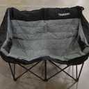 Oversized Double Camping Chair, Folding Loveseat Camping Couch with Pocket, Cup Holder and Carry Bag, Heavy Duty Portable Camping Chairs for Adults, Fishing, Sports, Trip, up to 660lbs, Black