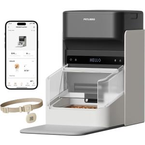 PETLIBRO RFID Automatic Cat Feeder, Collar Sensor-Activated Personalized Meals, Cats Recognition & Diet Tracking for Multi-Pet Homes and Different Diets, 5G&2.4G Wi-Fi Programmable Cat Food Dispenser