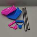 2 Pcs Kids Snow Shovel with D Grip Handle Plastic Snow Shovel with Stainless Steel Handle 23.6 Inch for Boys Girls Outdoor Yard Garden Driveways Emergencies Removal(Blue, Red)