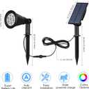 T-SUNUS RGB Solar Landscape Spotlights Christmas, Color Changing Spot Lights Waterproof IP65 Garden Pond, 180 Adjustable Halloween Wall Tree Light Separately Installed for Outdoor Indoor 2 Pack