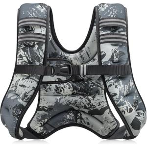 ZELUS Weighted Vest, 6lb/8lb/12lb/16lb/20lb/25lb/30lb Weight Vest with Reflective Stripe for Workout, Strength Training, Running, Fitness, Muscle Building, Weight Loss, Weightlifting (Urban Gray Camo)