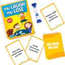 You Laugh You Lose Game - Funny Charades Kids Games - Board Games for Kids & Teens - Try Not to Laugh Challenge - Sleepover Party Supplies for Girls, Birthday Game for Family, Kids & Girls
