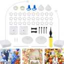 Balloon Arch Stand Kit 9.35FT & 6FT with Base Half Curve Balloon Arch Frame for Parties, Reusable Sturdy Floor Standing Holder for Balloon Garland Decoration (White)