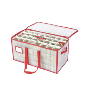 Sattiyrch Plastic Christmas Ornament Storage Box with Trays,Customizable Dividers, Dust-Proof Durable Ornament Organizer Holder,Christmas Storage Containers,Holds 128 x 3 inch Ornaments