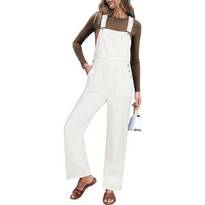 Jean Overalls for Women Straight Leg Baggy Stretchy Denim Bib Adjustable Strap Casual Overall Jumpsuit Loose Fit S