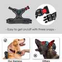 PHOEPET Reflective Dog Harness Large Breed Adjustable No Pull Vest with with Handle 2 Metal Rings 3 Buckles [Easy to Put on & Take Off](L, Black)