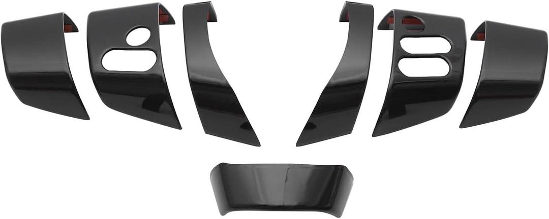 Fit for Toyot@ FJ Cruiser 2007-2021 Center Console Button Cover, ABS Car Center Console Panel Protection Frame Molding Sticker Trim, 7PCS (Bright Black)