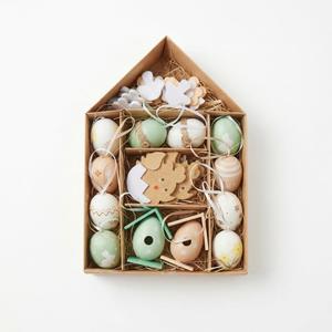 Pastel Easter Egg Hanging Ornaments Set, Spring Easter Tree Decorations with Bunny, Chick & Nest Designs, Shatterproof Decorative Easter Eggs for Tree, Basket Fillers, Easter Party & Home Decor