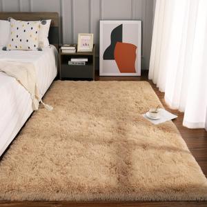 Kelarea Super Soft Shaggy Rug Fluffy Bedroom Carpets, 3x5 Feet Camel, Modern Indoor Fuzzy Plush Area Rugs for Living Room Dorm Home Decorative Kids Girls Childrens Floor Rugs (2'11" x 4'11" (Rectangular))