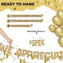 Fulmoon Pre Strung We Appreciate You Glitter Banner Appreciation Week Party Decoration for Employee Doctor Nurse Parents Teacher Coworker Staff Thank You Sign Party Decorations(Champagne Gold)