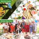 50 Count Oval Christmas Plates, 12"x10" Heavy Duty Paper Plates with Holly Leaves Red Berries for Xmas Holiday Wedding Green and Red Party Supplies Decor