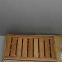 Domax Bamboo Shower Bench with Shelf-Waterproof Wood Shower Stool for Inside Shower Spa Sauna(Walnut) (Walnut 18.9"x18.11"x9.96")
