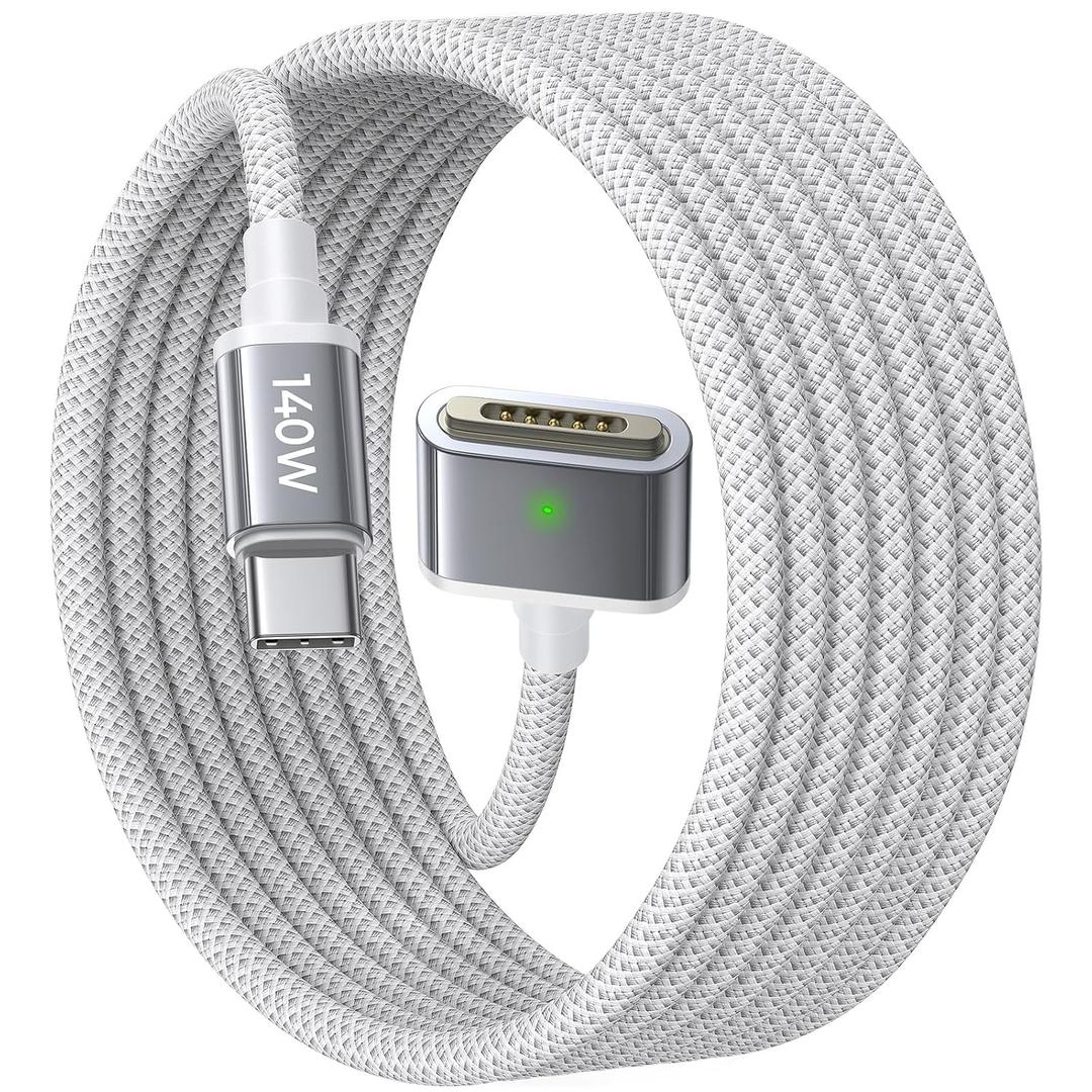 LISEN MacBook Charger USB-C to Magnetic 3 Cable (6.6FT) for M4/M3/M2 MacBook Pro Air M5 Charger, 140W Magnetic Safe 3 Cable Computer Laptop Cord for Pro (16"/14" 2026-2021) Air (15''/13'' 2026-2022)