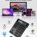 Number Pad for Laptop - Rechargeable Wireless Number Keypad 34 Keys with Dual Bluetooth, 2 in 1 Numeric Keypad Calculator with Display - Portable Slim Numpad for Windows, Mac, iMac, PC, Tablet