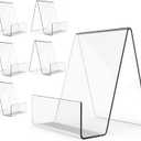 Boloyo Acrylic Book Stand with Ledge,6PC 4 Inch Clear Acrylic Display Easel Transparent Display Stand Holder Tablet Holder for Displaying Books,Magazine,Plate,Pictures,Artworks, CDs