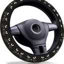 Black Cat Steering Wheel Cover,Non-Slip Breathable Neoprene Steering Wheel Covers,Cats Car Accessories and Car Decor,Cat Gifts for Women,Men Universal 15 Inch Fit Auto,SUV,Truck