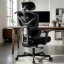 AreShark Ergonomic Office Chair - High Back Breathable Mesh Desk Chair with Lumbar Support & Adjustable Headrest - Rolling Swivel Reclining Comfy Computer Gaming Chair with 2D Armrests for Home Office